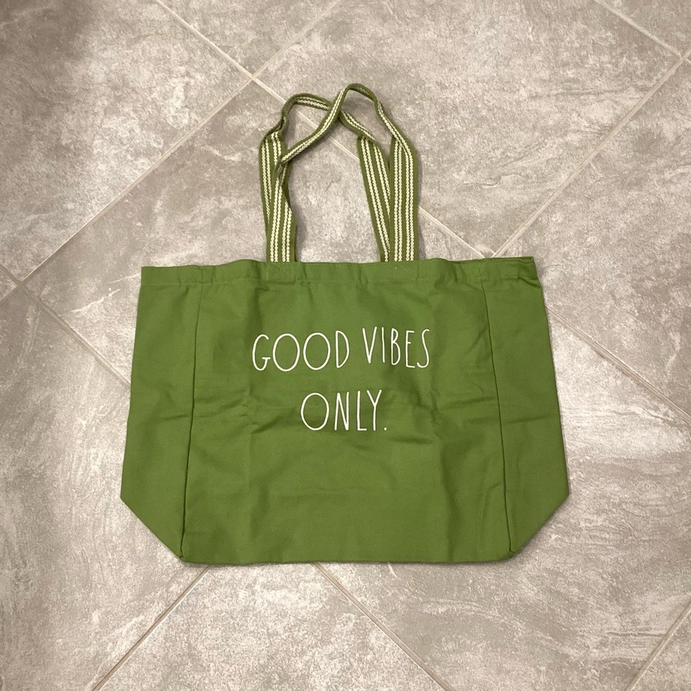 Rae Dunn GOOD VIBES ONLY Tote Bag